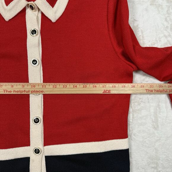 VTG St. John Collection Blazer Red Santana Knit Women's Size 10 Buttons USA - Picture 7 of 8